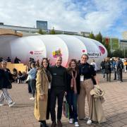 2024 Frankfurt Book Fair - VP Corinne Moulder. (far left) and President Marissa Eigenbrood (far right)